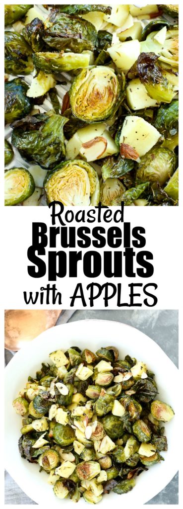 Roasted Brussels Sprouts with Apples and Almonds Recipe #healthy #vegan #glutenfree #sidedish #vegetables