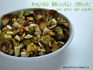 roasted brussels sprouts with apples and almonds