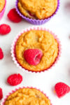 Paleo Raspberry Coconut Muffins recipe close up shot of one muffin