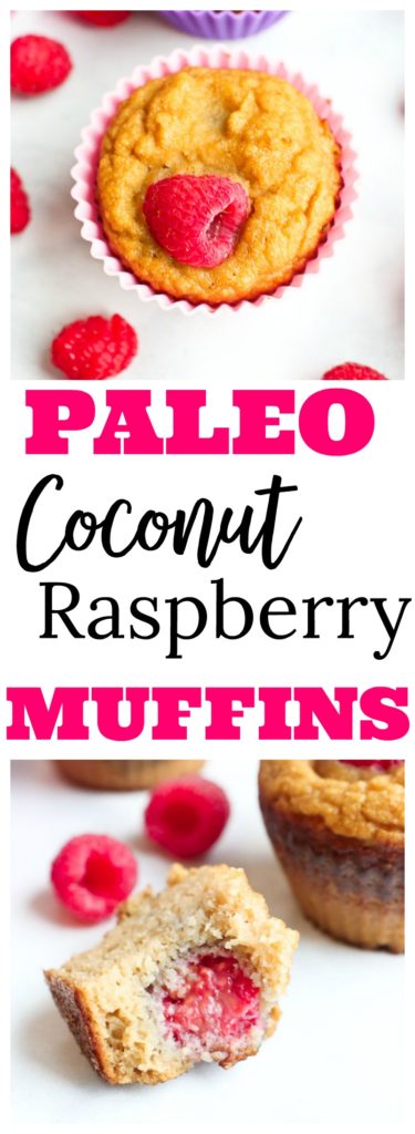 Paleo Raspberry Coconut Muffins Recipe #paleo #healthy #grainfree #glutenfree #norefinedsugar #healthy