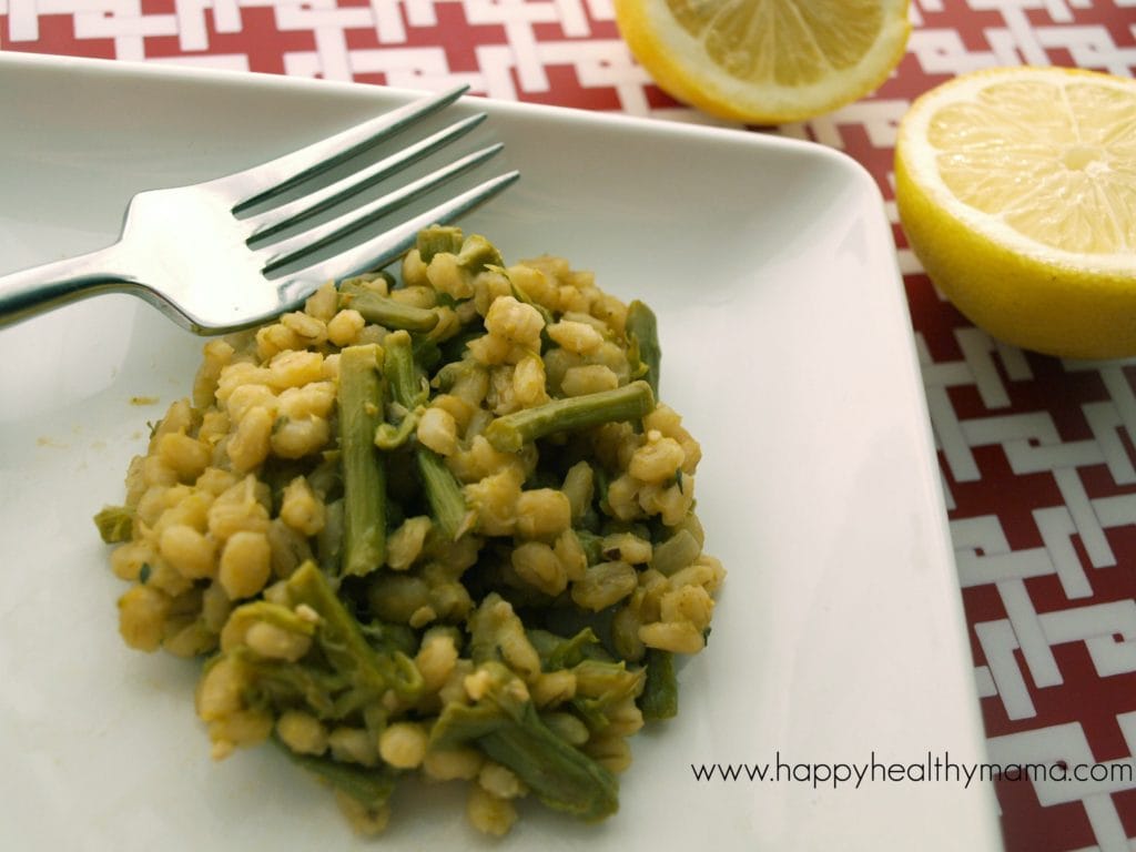 barely risotto with asparagus