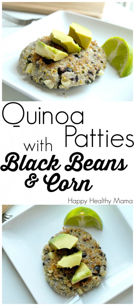 These Quinoa Patties with Black Beans and Corn are the BEST vegan patties ever. They hold together well and are full of flavor. Quinoa+Black Beans=tons of protein. Easy, clean-eating recipe. 