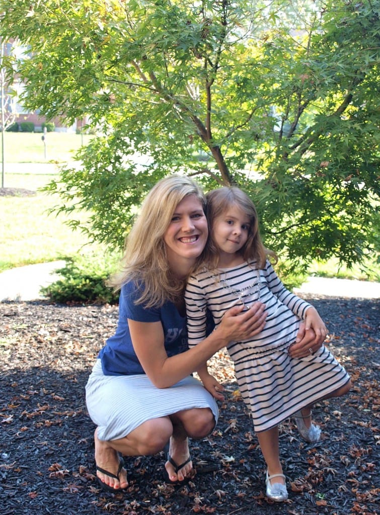 Meghan and Mommy first day of preschool 2012