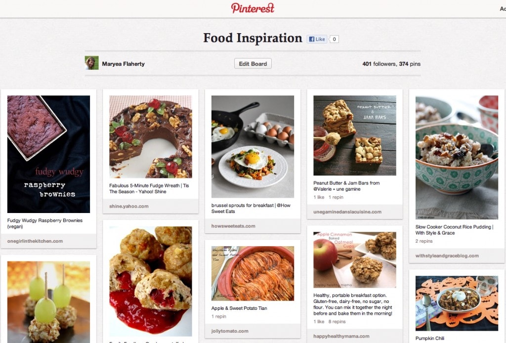 Food Inspiration Board on Pinterest by Happy Healthy Mama