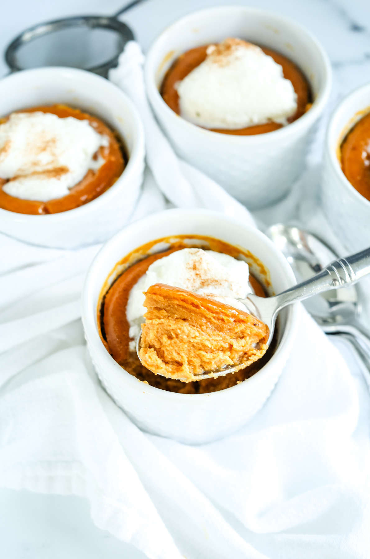 sweet potato pudding with a spoon