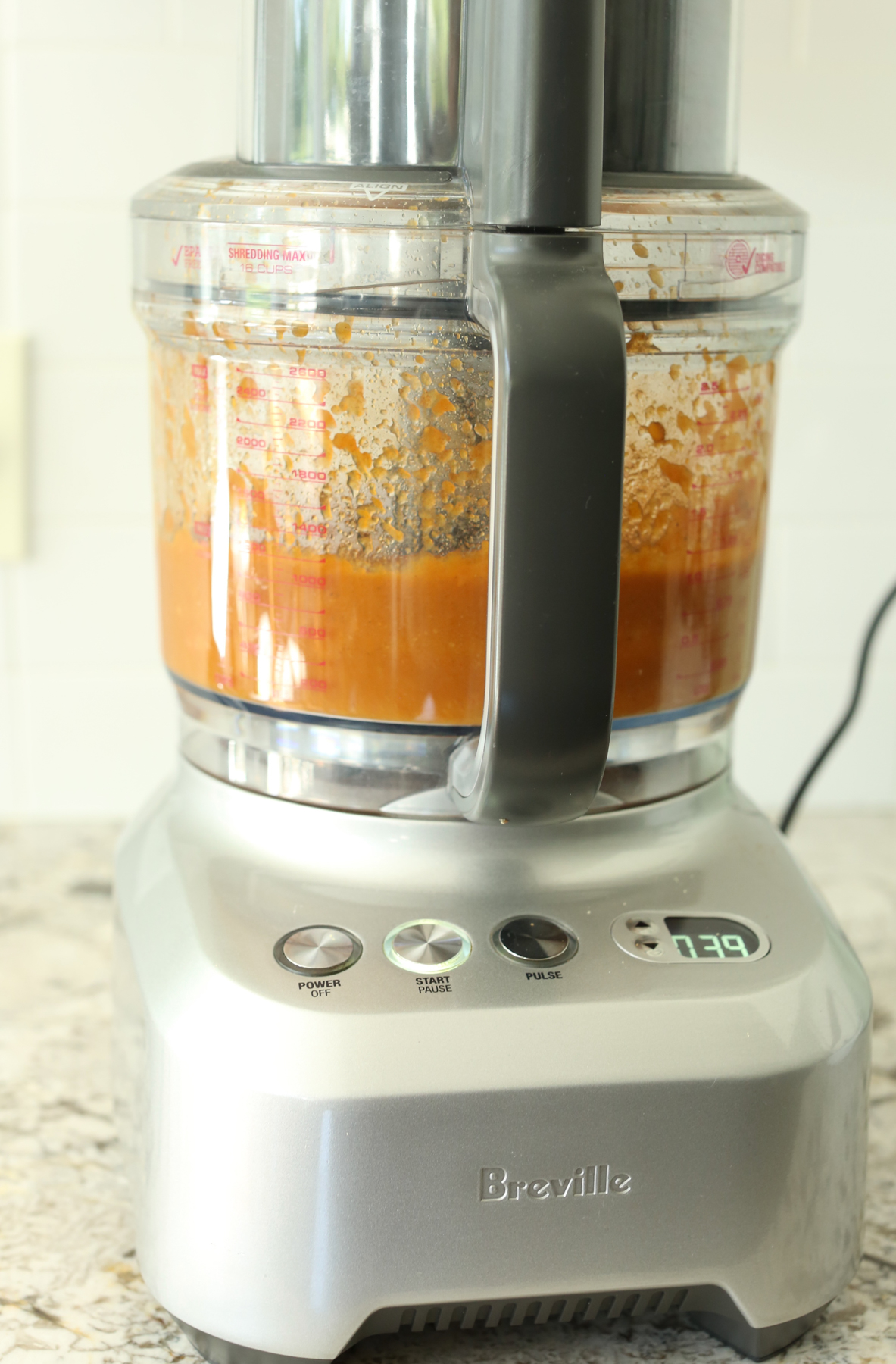 sweet potatoes in a food processor