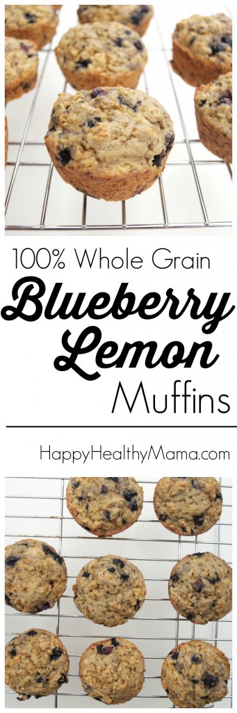These blueberry lemon muffins are quick and easy, no butter, healthy, and my kids gobble them up! Great recipe!