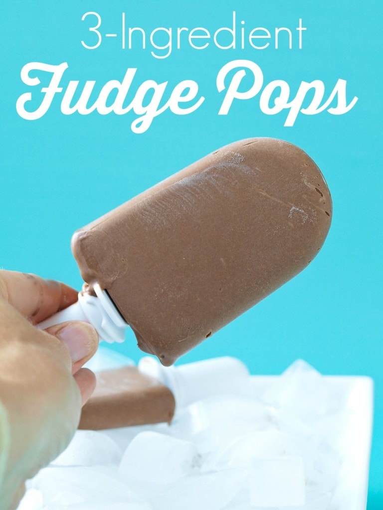 3-ingredient Fudge Pops recipe. This is a dairy-free, super easy fudge popsicle recipe. These are even BETTER than the fudge pops I remember eating in my childhood. #fudgepops #popsicles #dairyfree #lowsugar #easy #vegan #healthy #healthyrecipes #recipes #summer #kids