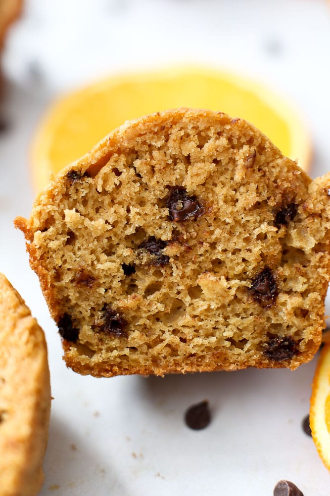 recipe Orange Chocolate Chip Muffins-inside texture is fluffy and perfect