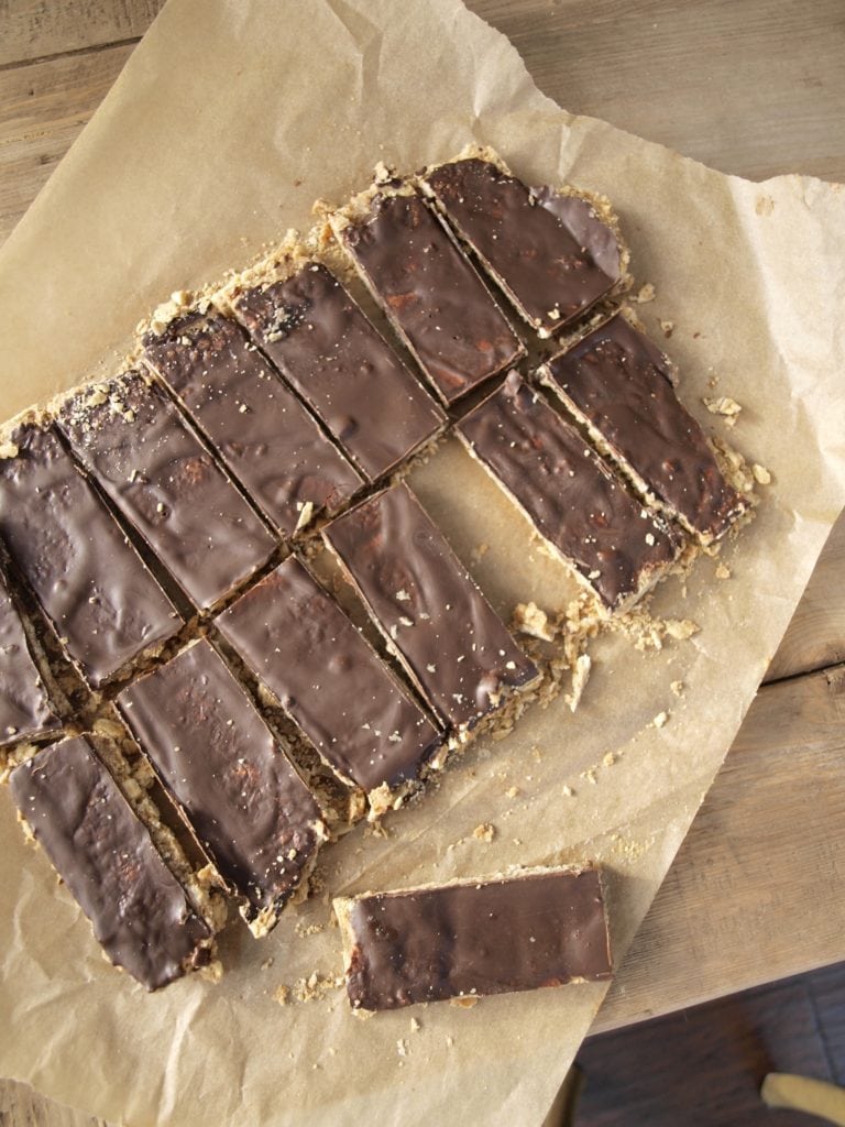 These are 4-ingredient Peanut Butter Granola Bars! So quick and easy to make and such a family favorite!