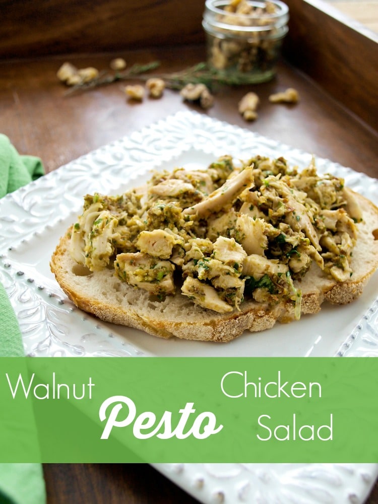 Walnut Pesto Chicken Salad - Happy Healthy Mama