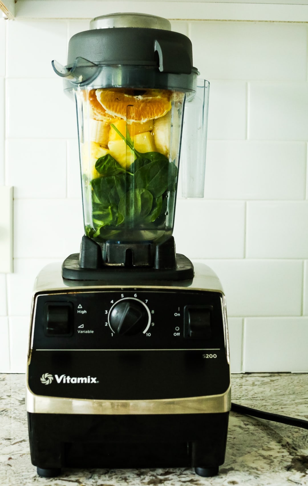 fresh ingredients in a blender