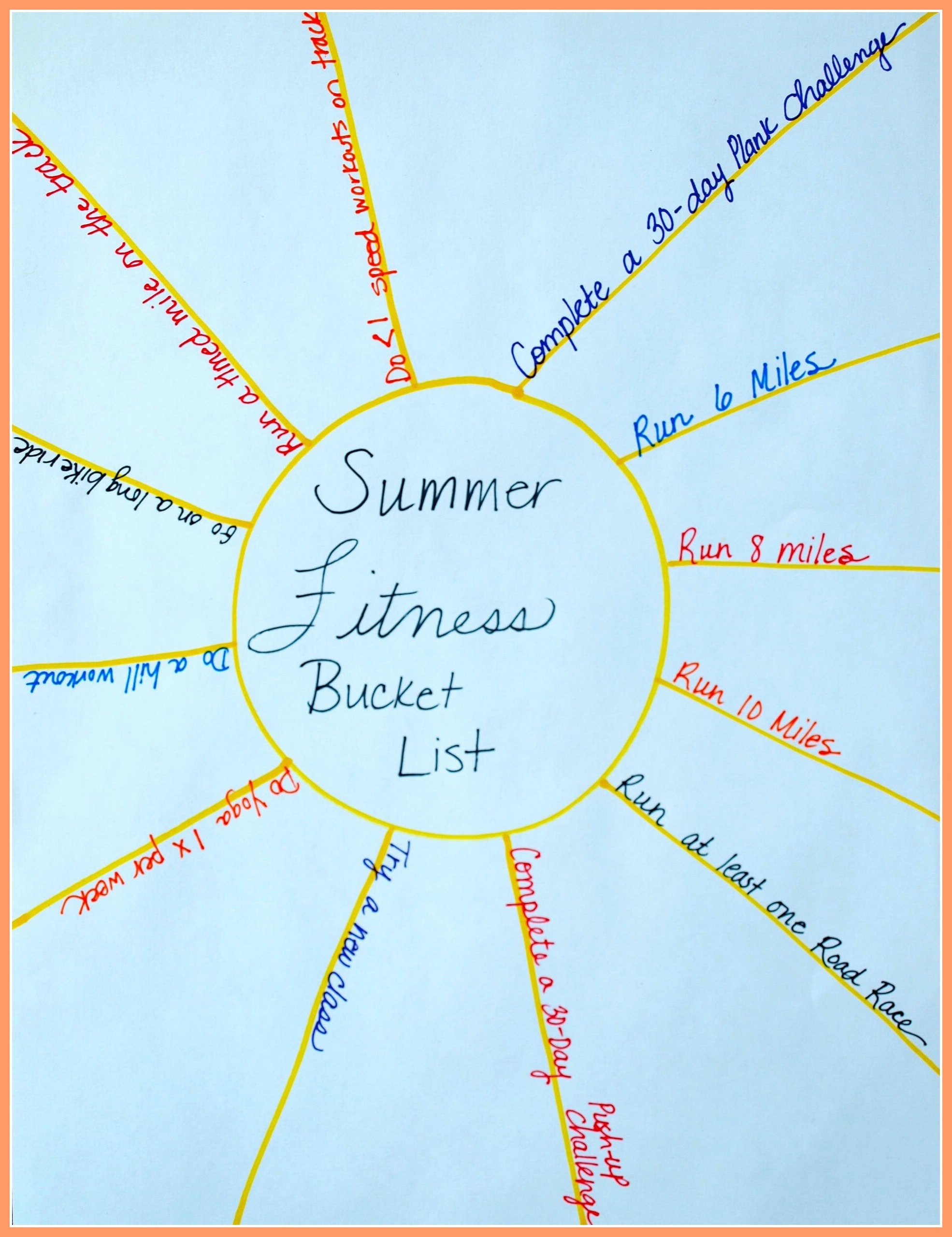 Create a Summer Fitness Bucket List!