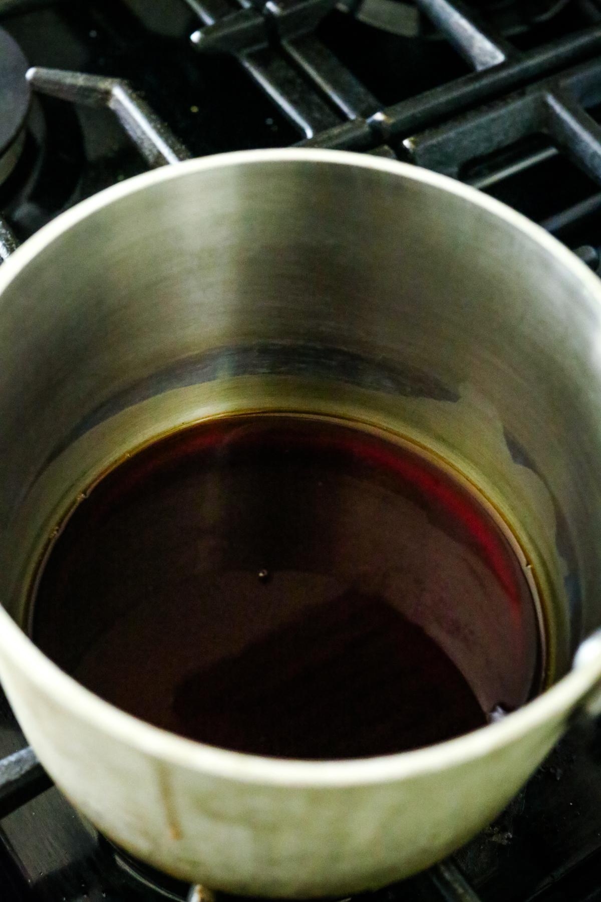 balsamic vinegar in a small saucepan