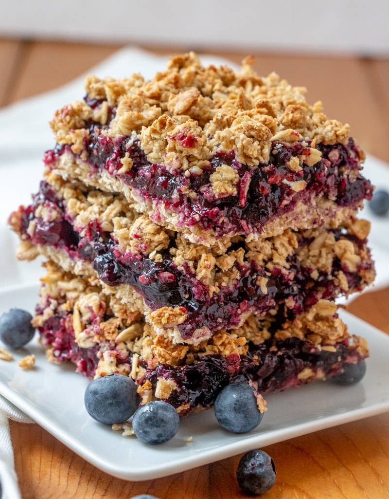 Vegan Blueberry Oat Bars - Happy Healthy Mama