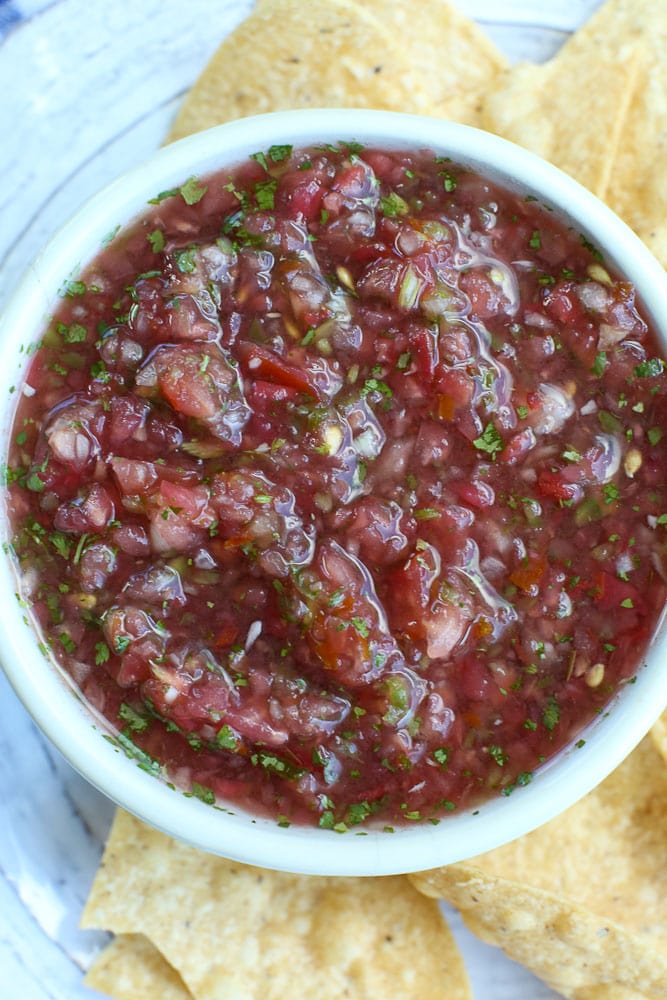 Restaurant Style Salsa with Fresh Tomatoes recipes close up