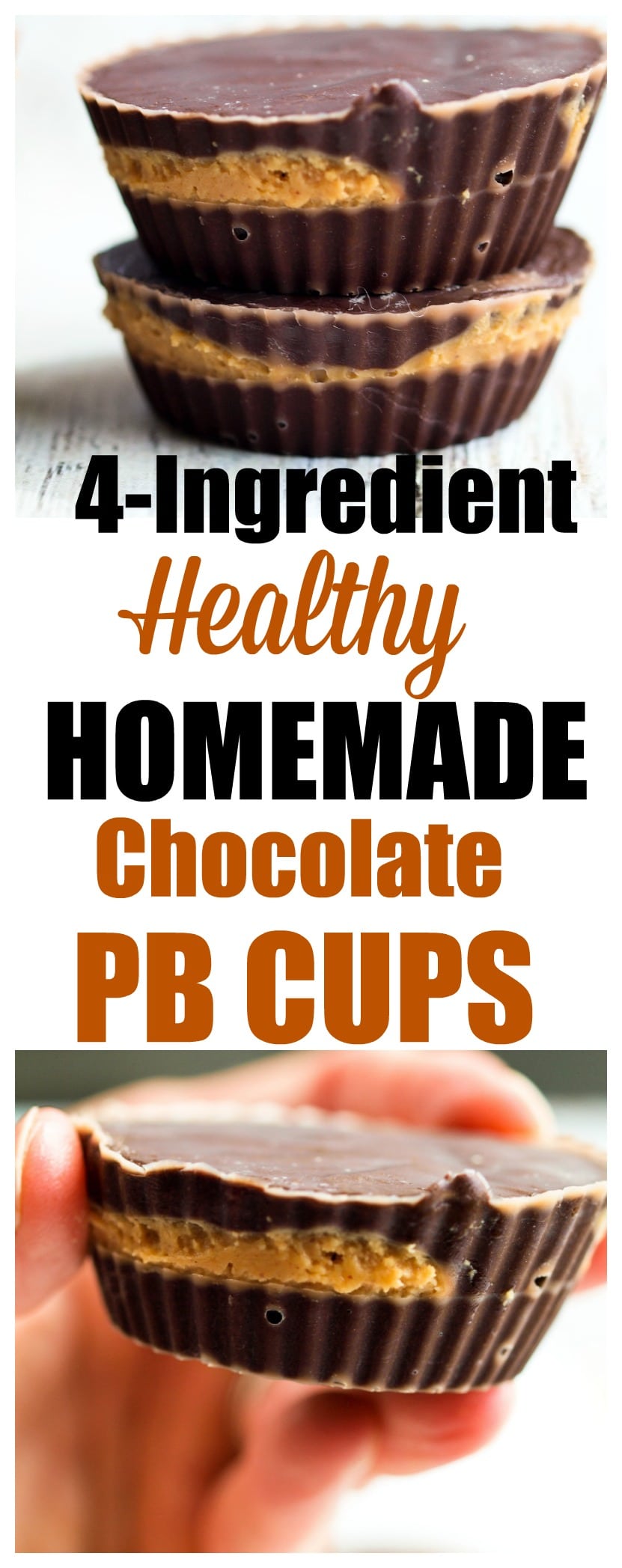 Healthy 4-Ingredient Chocolate Peanut Butter Cups - Happy Healthy Mama