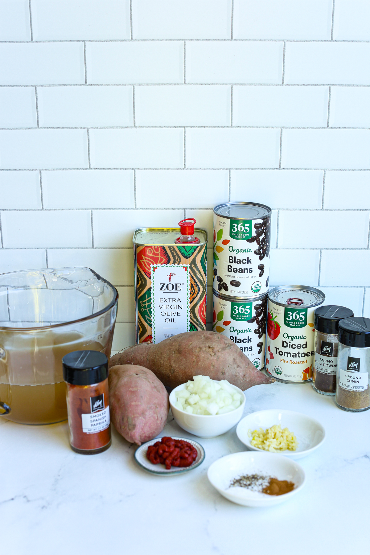 recipe ingredients on a counter 