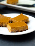 These Pumpkin Pie Bars will be the hit of your Thanksgiving dessert table! The gluten-free nut-based crust is delicious and they are dairy-free, too!