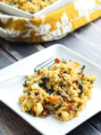 Roasted Vegetable Brown Rice Risotto with Bacon and Kale. This is HEALTHY comfort food at its finest!