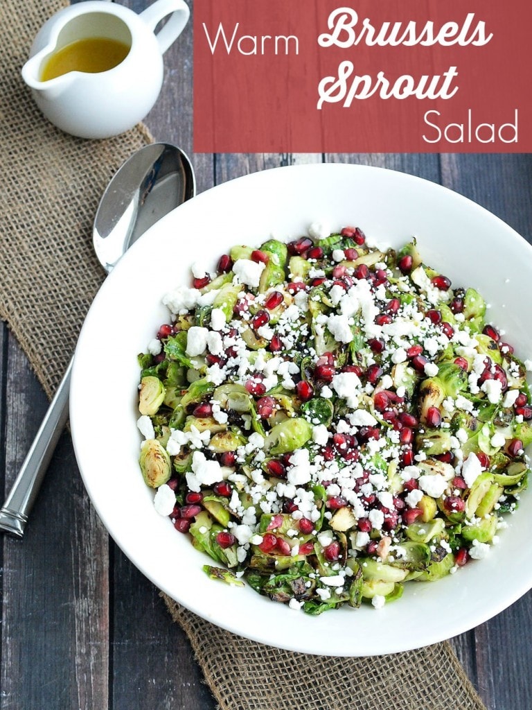 Warm Brussels Sprouts Salad with Pomegranate and Goat Cheese. Think you don't like brussels sprouts? Get ready to fall in love!