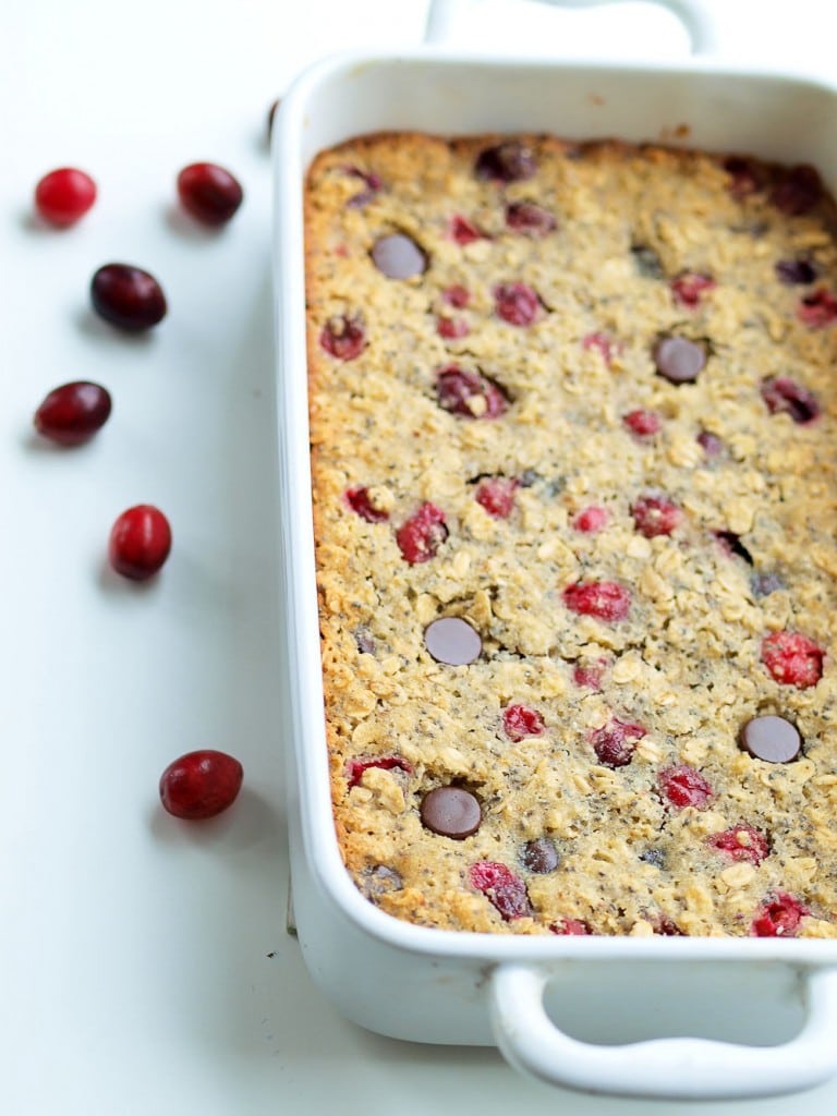 Gluten Free Almond Oat Cranberry Bars. These quick, easy, and healthy bars are great for breakfast or an after school snack! Add chocolate chips to bring them to a dessert level!
