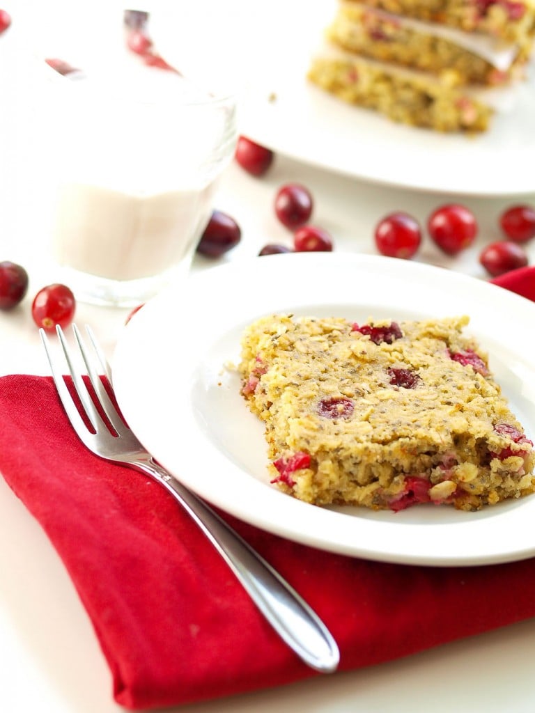 Gluten Free Almond Oat Cranberry Bars. These quick, easy, and healthy bars are great for breakfast or an after school snack! Add chocolate chips to bring them to a dessert level!