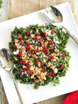 Chopped Kale Salad with Cranberries, Feta, and Walnuts. Yum! Kale never tasted so good. This is the BEST kale salad I've ever made. Quick, easy, and healthy. This would make a perfect holiday side dish!