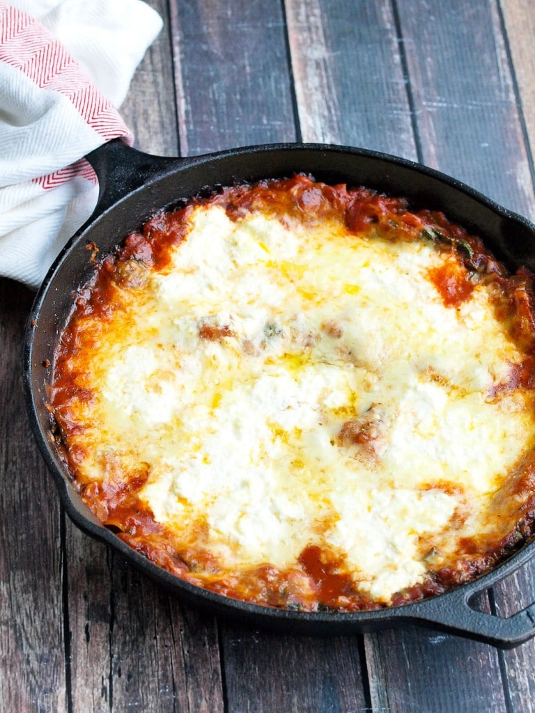 30 Minute Skillet Spinach Lasagna - Happy Healthy Mama