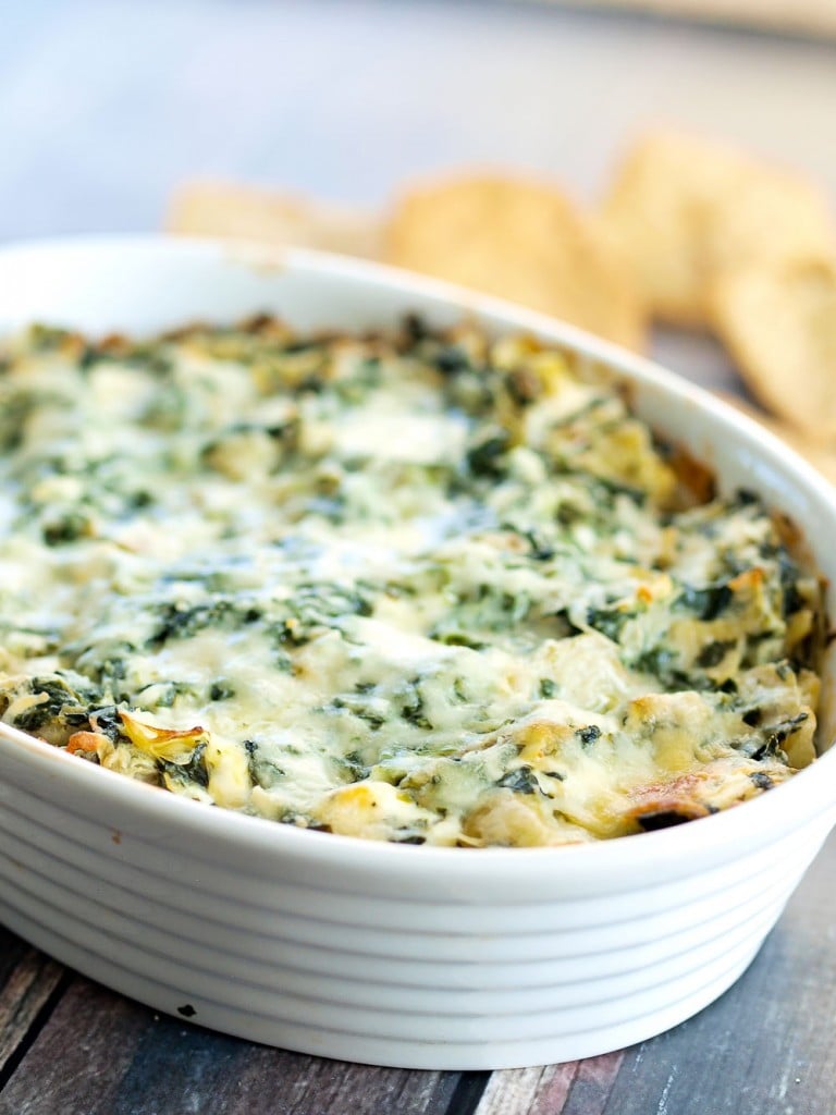 Skinny Spinach Artichoke Dip - Happy Healthy Mama