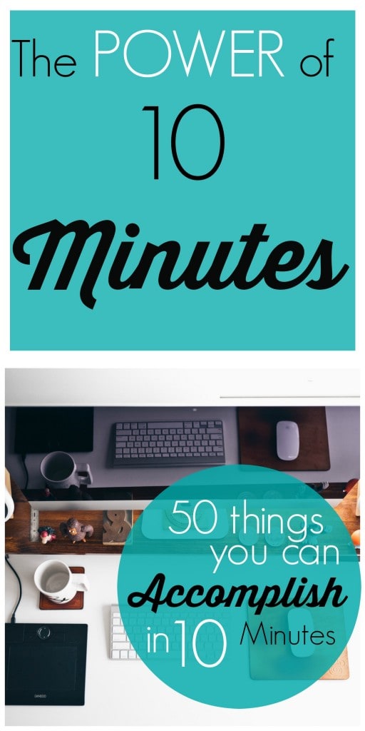 Do you feel like you can't get ahead of your to-do list?  Unleash the POWER of 10 Minutes! 50 Things you can accomplish in 10 minutes!Watch your productivity soar and your stress lessen.  Get inspired!