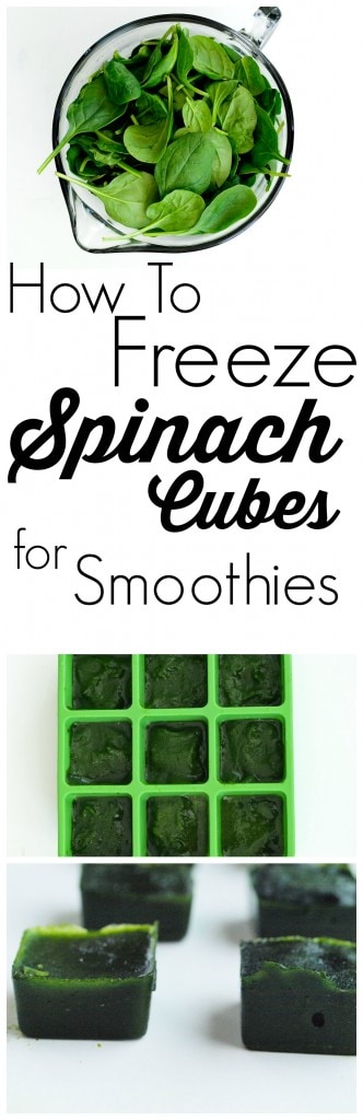 How to Freeze Spinach into Cubes for Smoothies! You can always have spinach ready for healthy smoothies with these make-ahead cubes. Takes minutes to prepare and makes your mornings easier!
