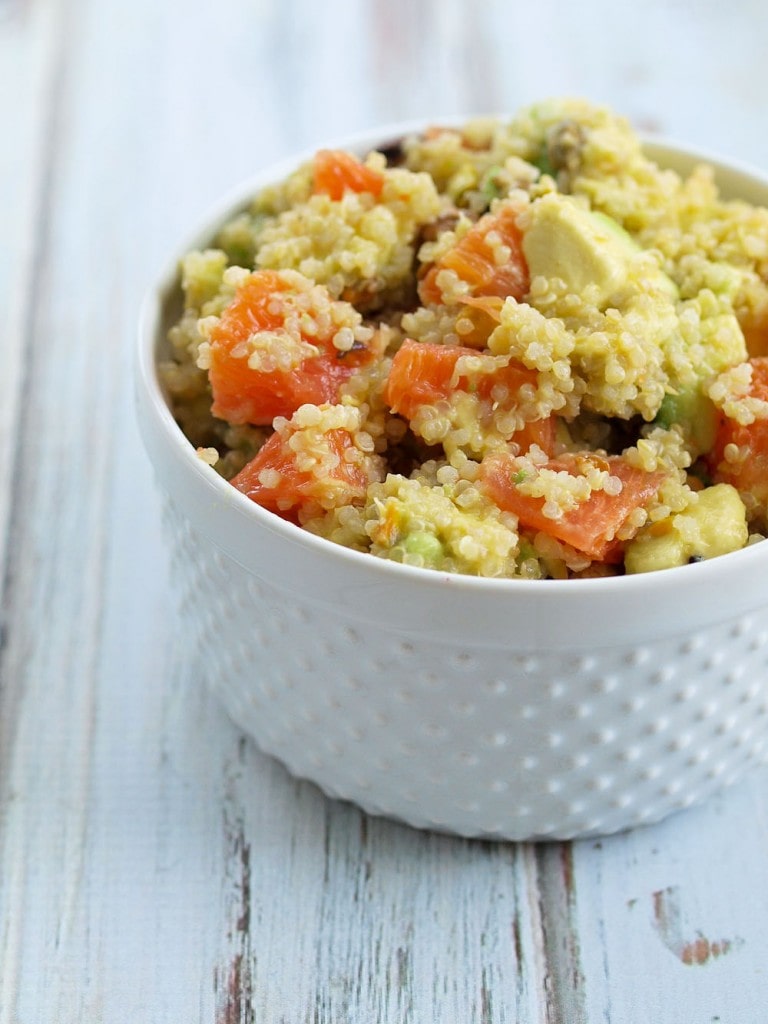 Quinoa Avocado Salad with Orange, Pistachios, and Oil-free Lime Dressing. Quick and healthy recipe and delicious!