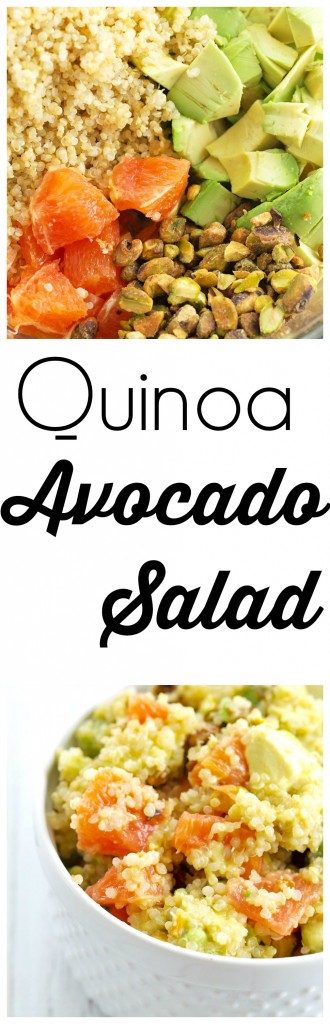 Quinoa Avocado Salad with Orange, Pistachios, and Oil-free Lime Dressing. Quick and healthy recipe and delicious!