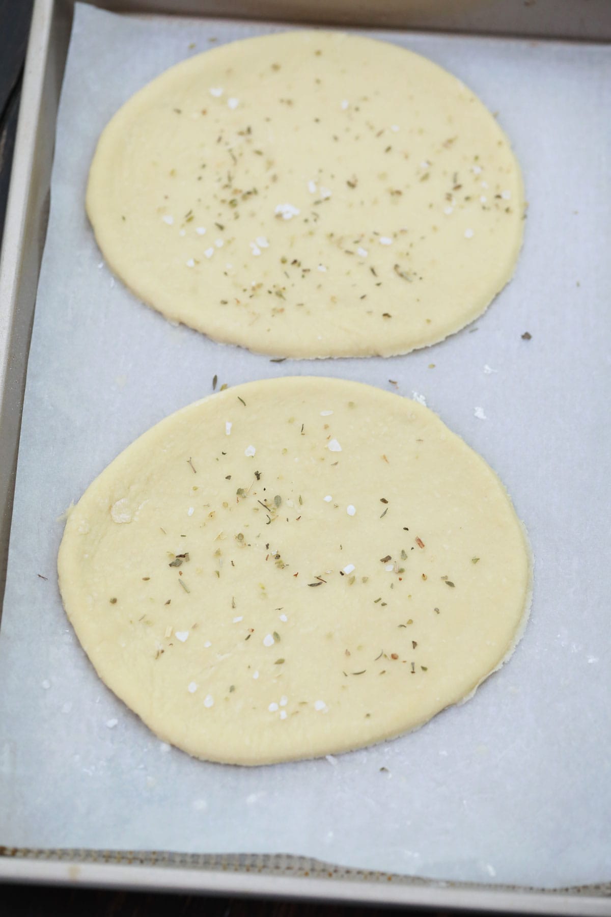 Gluten-free Flatbread recipe before baking