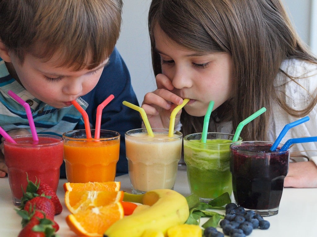 Rainbow Smoothies--Teach Your Kids about Eating The Rainbow with this fun tasting activity!