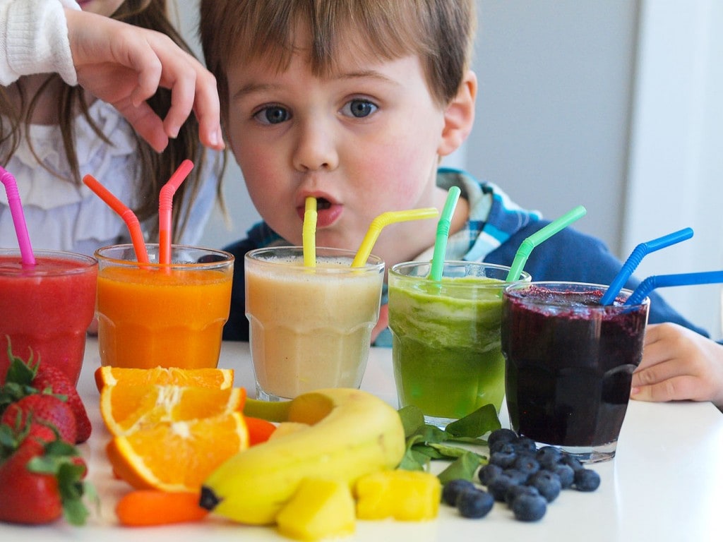 Rainbow Smoothies--Teach Your Kids about Eating The Rainbow with this fun tasting activity!