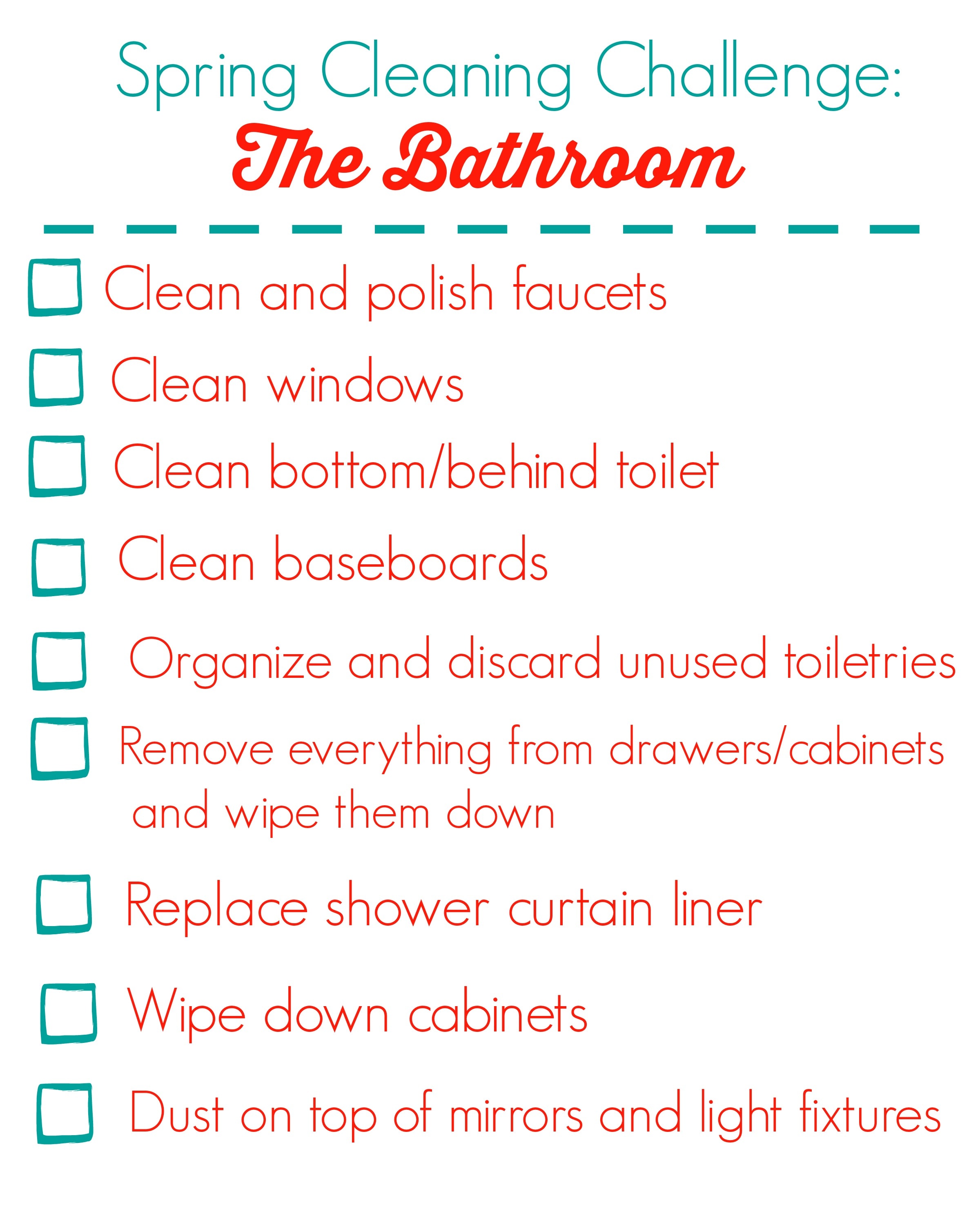 spring cleaning checklist