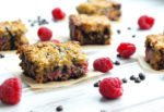 Gluten-free and dairy-free Raspberry Chocolate Chip Bars. These healthy gluten-fee bars are so easy to make. One bowl, no fuss recipe! These are a great healthy breakfast idea or a perfect snack.
