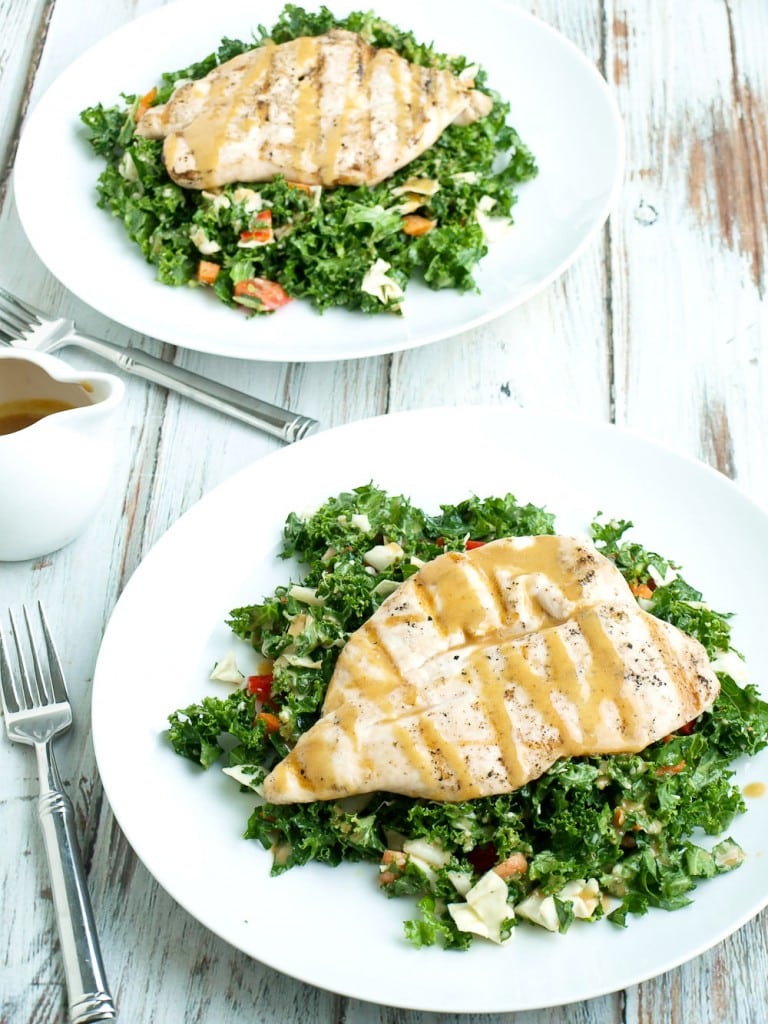 Asian Kale Salad with Grilled Chicken. An easy and healthy weeknight dinner recipe that can ready in about 25 minutes!! This was delicious!