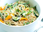 Grilled Vegetables with Pasta recipe. This is an easy vegetarian dinner recipe that uses delicious grilled vegetables! Quick, easy, and healthy meal idea!