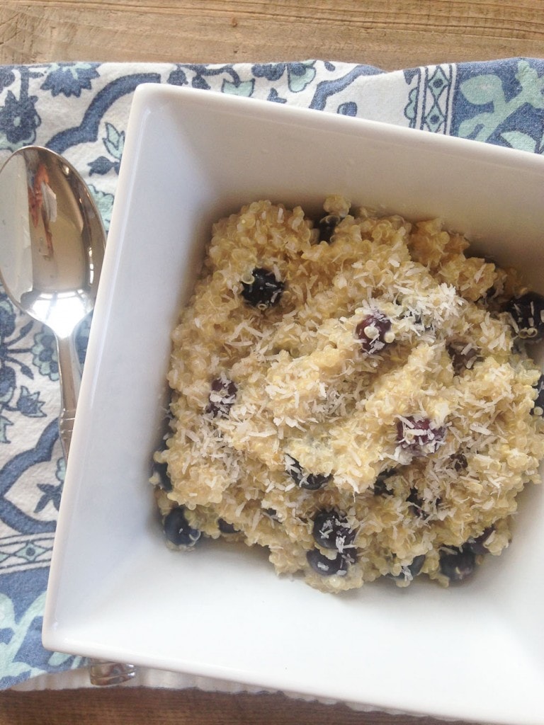 What I Ate Wednesday (Breakfast--Coconut Blueberry Quinoa)