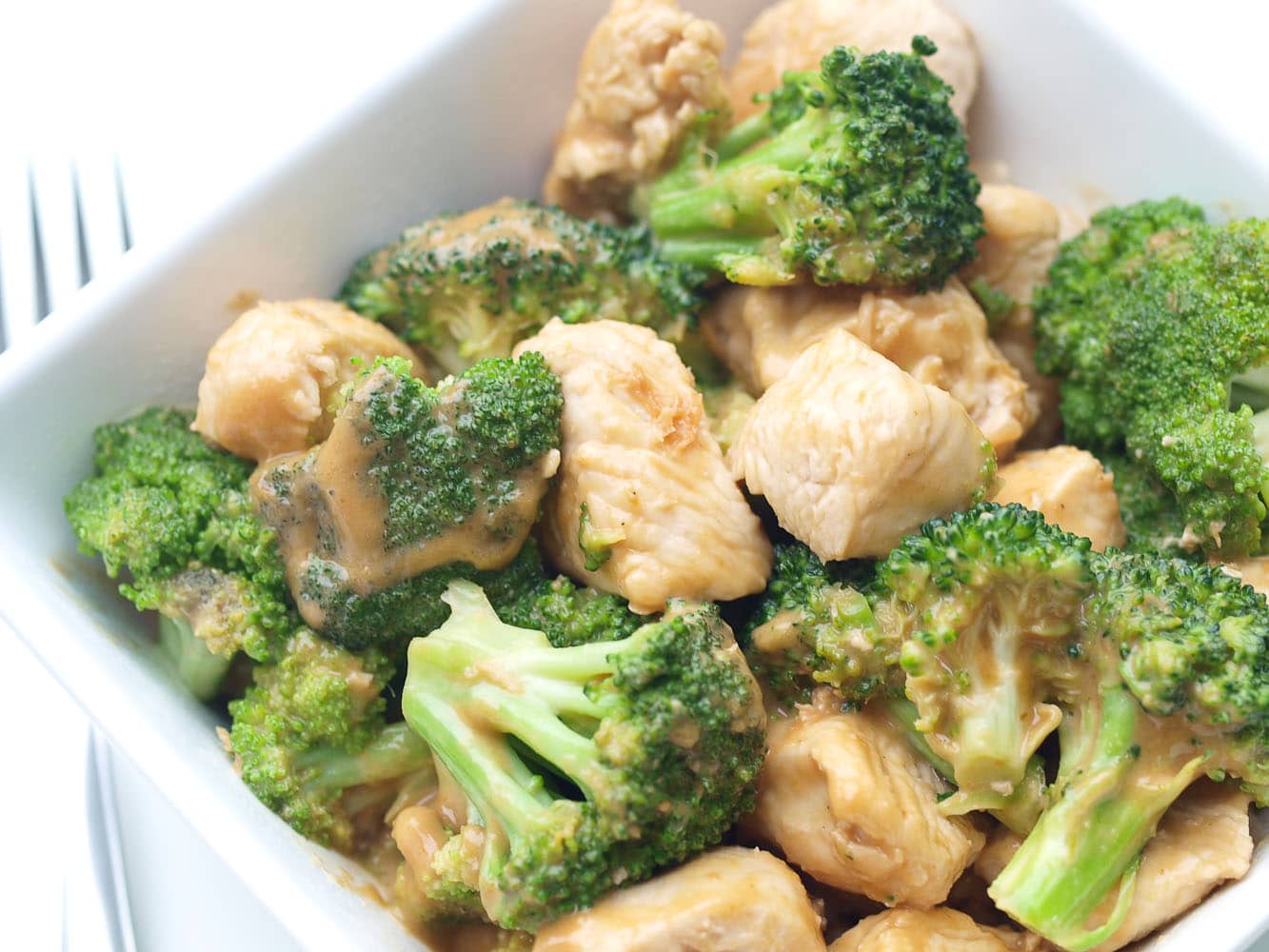 Easy Broccoli and Chicken with Peanut Sauce - Happy Healthy Mama