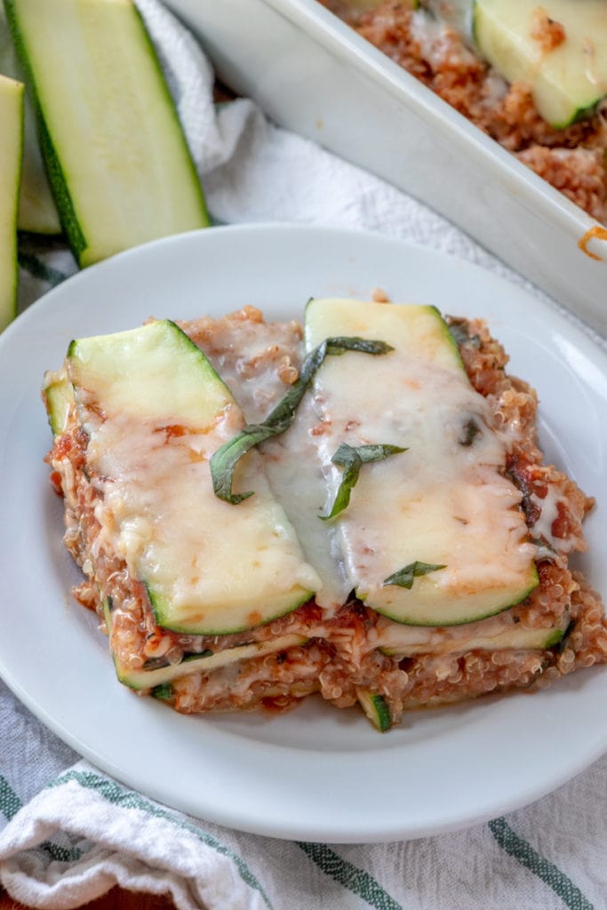 ZUCCHINI QUINOA LASAGNA recipe portion on plate