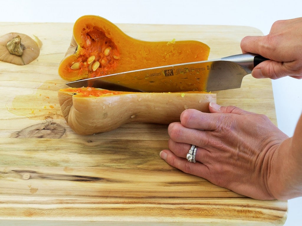 How to Cook Butternut Squash in the crockpot. It's so much easier to cook your butternut squash this way! How many times would your dinner prep be easier if you already had a cooked squash? More of a how-to than a recipe, but the post gives recipes ideas on what to do with the cooked squash. P.S. cutting through a butternut squash is so much easier when it's already cooked!