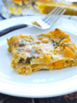 Butternut Squash and Kale Lasagna Recipe. This is the perfect fall lasagna recipe! It would make a great main-course for a vegetarian Thanksgiving, also! Love, love, love this dish!