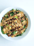 Autumn Kale Salad Recipe. This easy kale salad recipe will make your family beg them to serve them kale! The oil-free dressing is AMAZING. Gluten-free and vegan recipe.