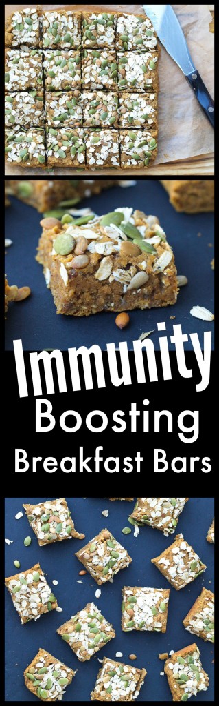 Immunity Boosting Breakfast Bars Recipe.  These healthy breakfast bars are full of nutrients that are known to boost your immune system! Let food be your medicine and fight the sickness before it hits. They are gluten-free, vegan, and totally delicious!
