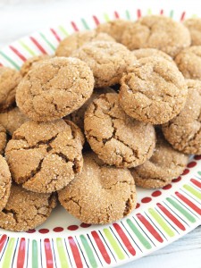 Healthier Ginger Cookies Recipe! If you are looking for healthy Christmas cookie recipes, this is a great one. It uses whole grain flour and no refined sugar. Everyone loved these and no one had a clue that they were made with healthier ingredients. Win!