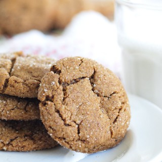 Healthier Ginger Cookies Recipe! If you are looking for healthy Christmas cookie recipes, this is a great one. It uses whole grain flour and no refined sugar. Everyone loved these and no one had a clue that they were made with healthier ingredients. Win!